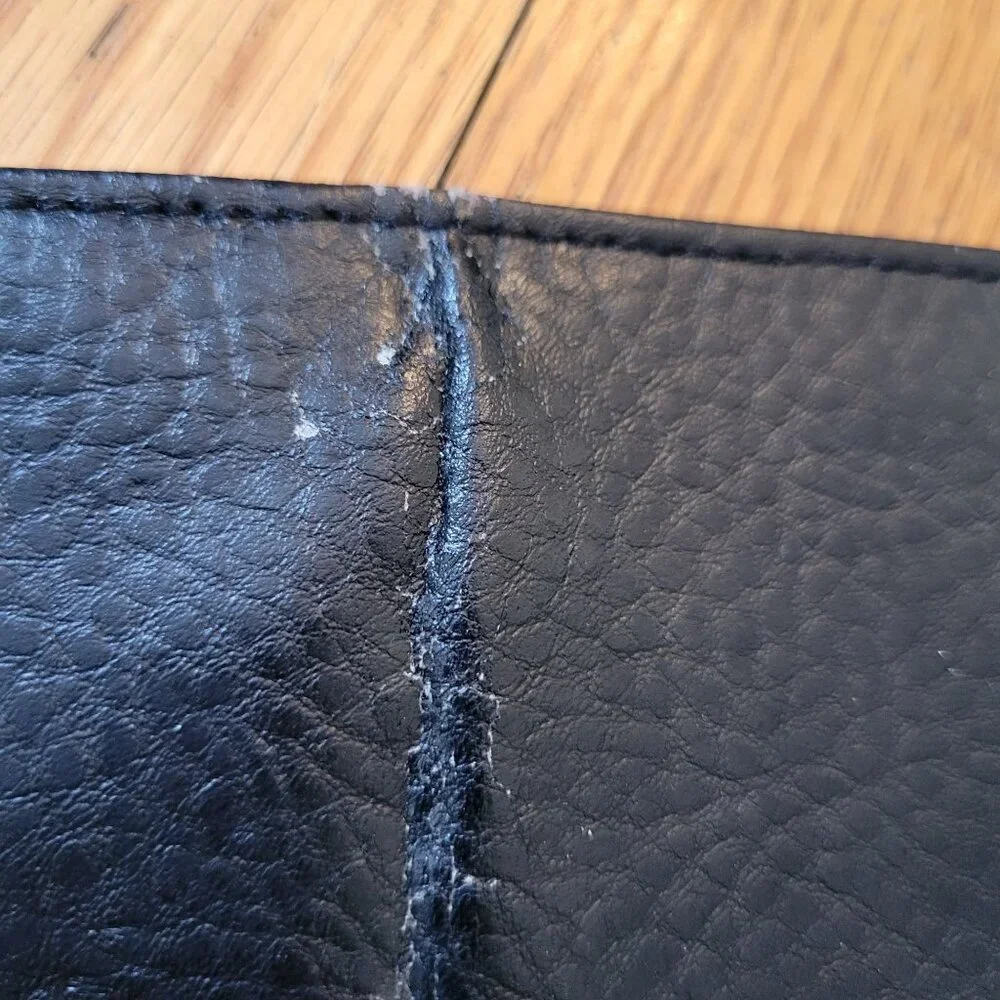 Vintage Wilsons Black Leather‎ Business Portfolio Organizer Planner Binder Strap